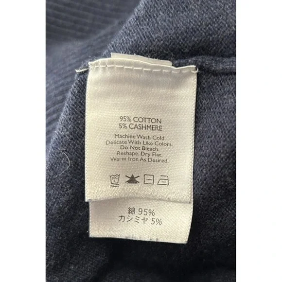 Eddie Bauer Sweater Blue Pullover Cashmere Blend Ribbed‎ Button Size Medium - Picture 6 of 6